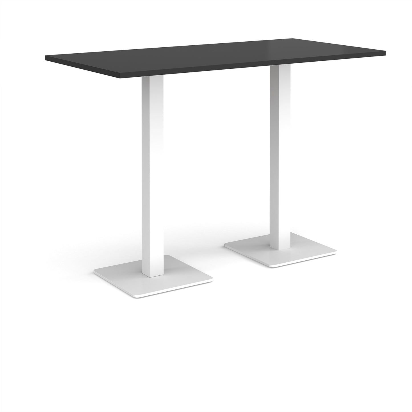 Brescia rectangular poseur table with square bases - BPR1600-WH-BK
