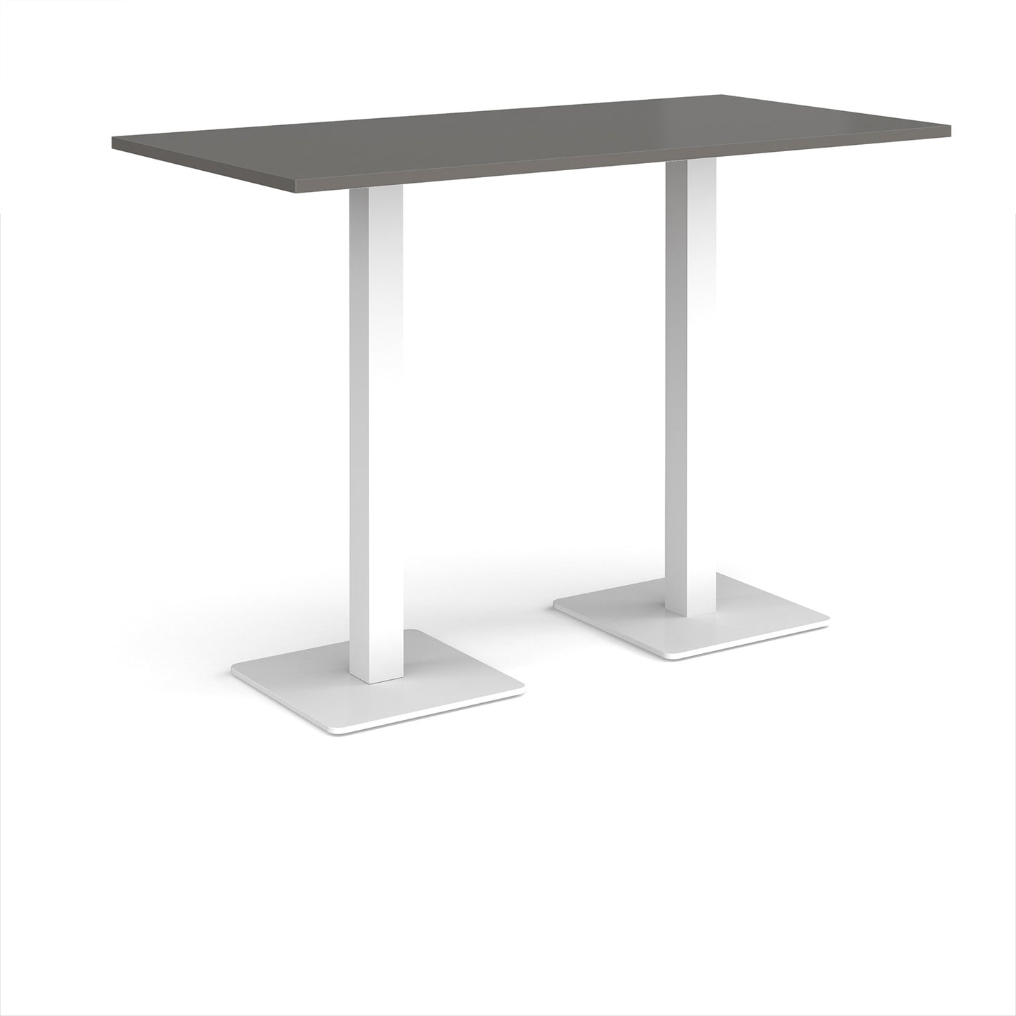 Brescia rectangular poseur table with square bases - BPR1600-WH-OG