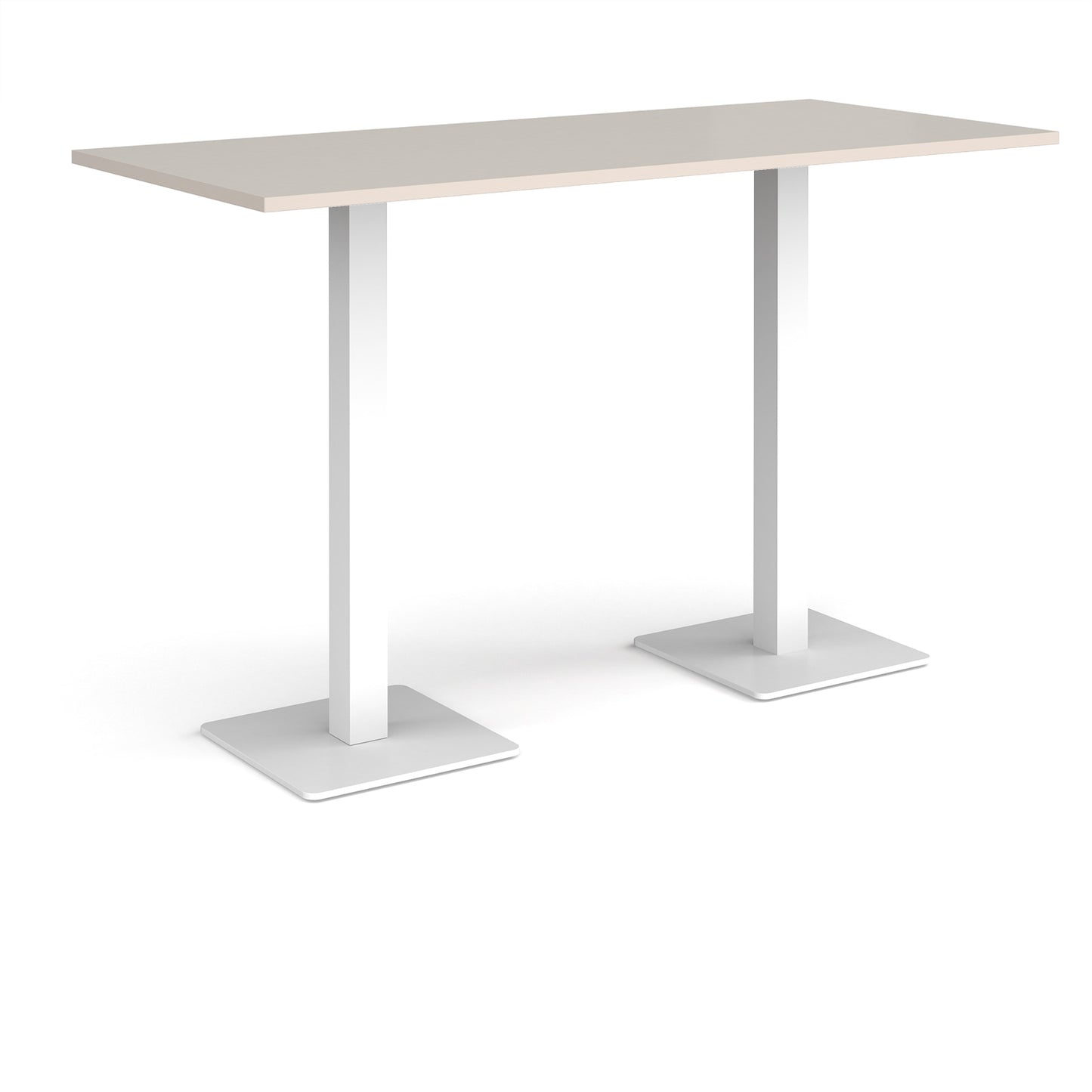 Brescia rectangular poseur table with square bases - BPR1800-WH-LG