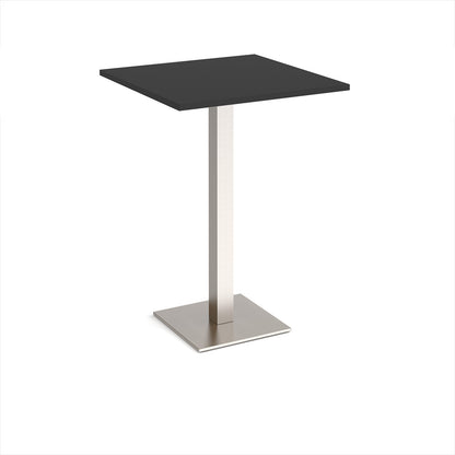 Brescia square poseur table with flat square base - BPS800-BS-BK