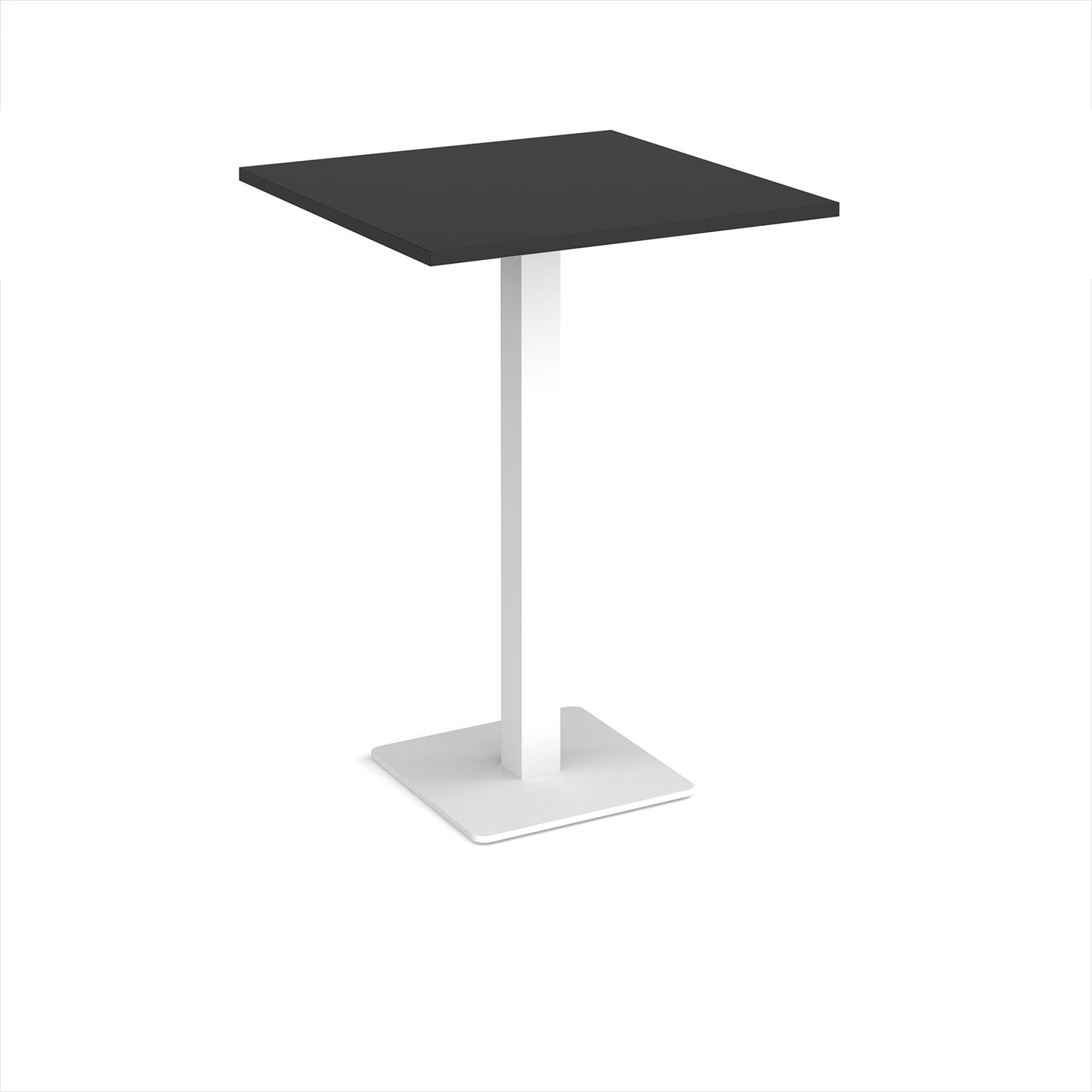 Brescia square poseur table with flat square base - BPS800-WH-BK