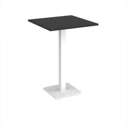 Brescia square poseur table with flat square base - BPS800-WH-BK