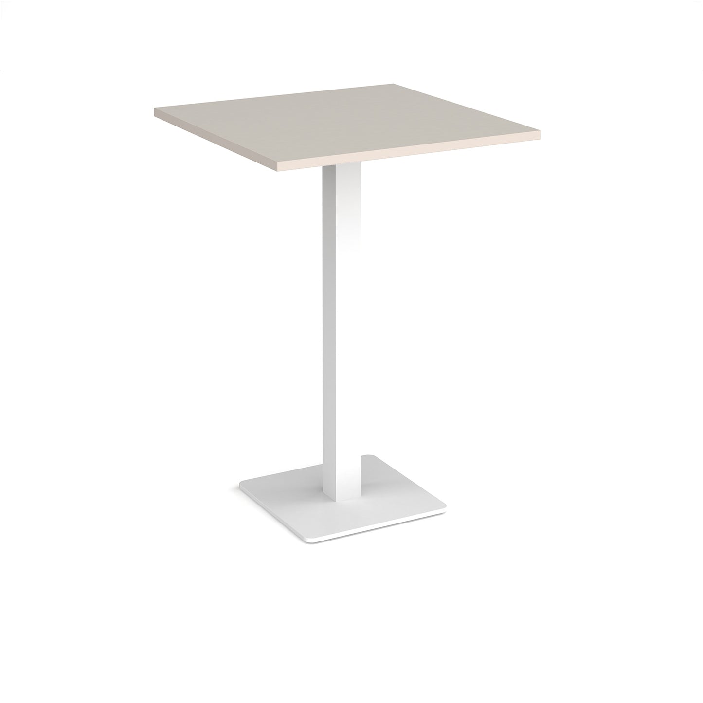 Brescia square poseur table with flat square base - BPS800-WH-LG