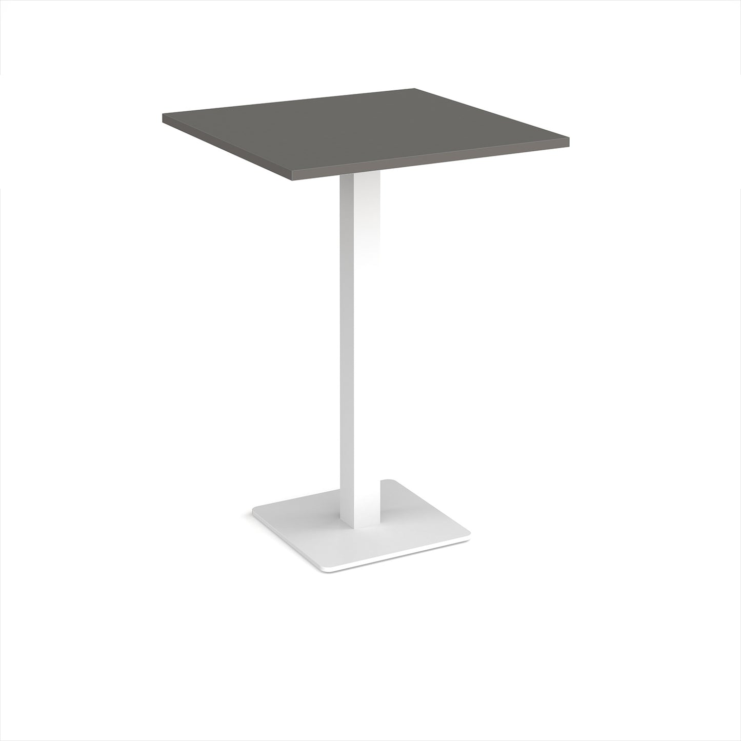 Brescia square poseur table with flat square base - BPS800-WH-OG