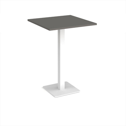 Brescia square poseur table with flat square base - BPS800-WH-OG