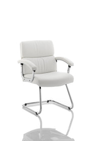 Desire Medium Back Leather Cantilever Visitor Chair with Arms