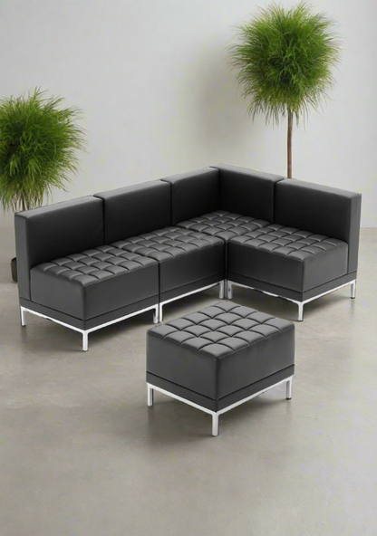 Infinity Modular Black leather sofa