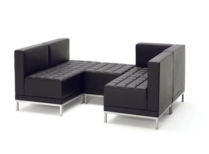 Infinity Modular Black leather sofa