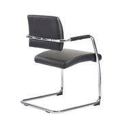 Arrow Head Leg Radial End Boardroom Table With 8 Meeting Room Cantilever Chair