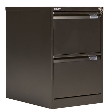 Bisley|2 Drawer|Steel|Executive Filing Cabinet|470x622x711 |Black