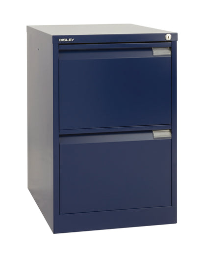 Bisley|2 Drawer|Steel|Executive Filing Cabinet|470x622x711 |Blue