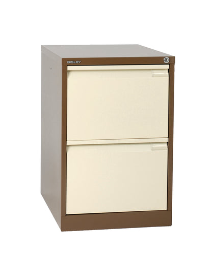 Bisley|2 Drawer|Steel|Executive Filing Cabinet|470x622x711 |Coffee Cream