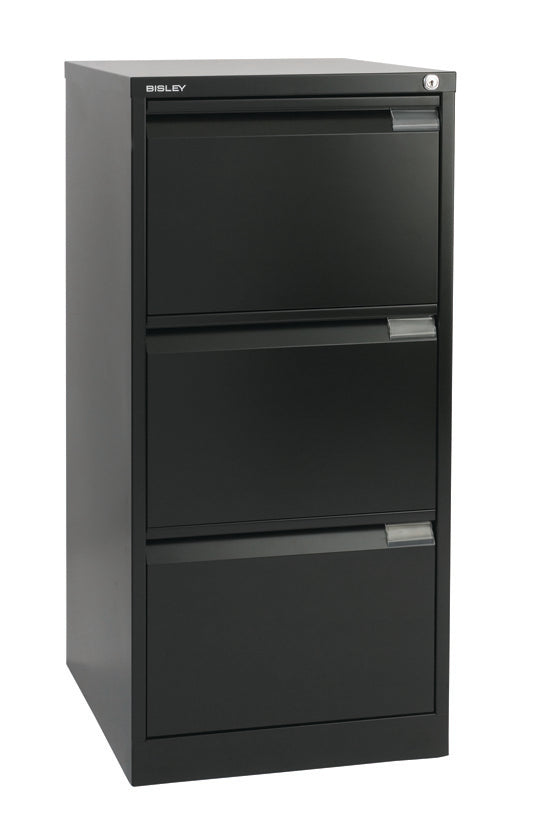 Bisley|3 Drawer|Steel|Executive Filing Cabinet|470x622x1016 |Black