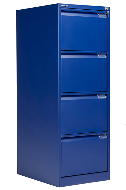 Bisley|4 Drawer|Steel|Executive Filing Cabinet|470x622x1321 |Blue
