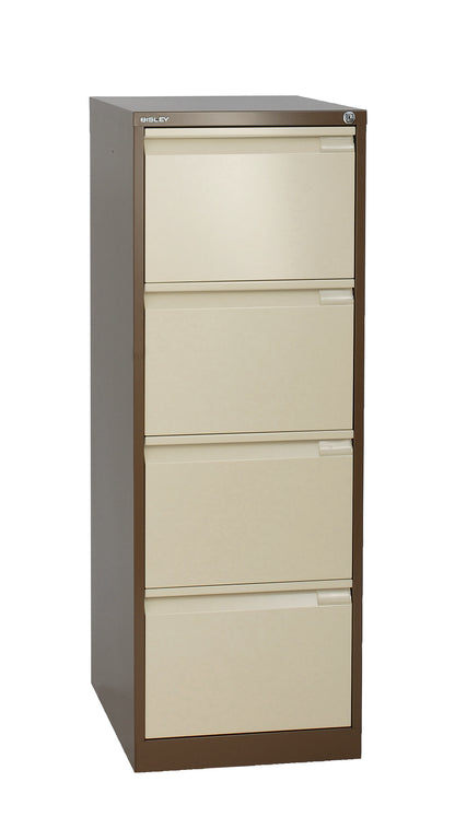 Bisley|4 Drawer|Steel|Executive Filing Cabinet|470x622x1321 |Coffee Cream