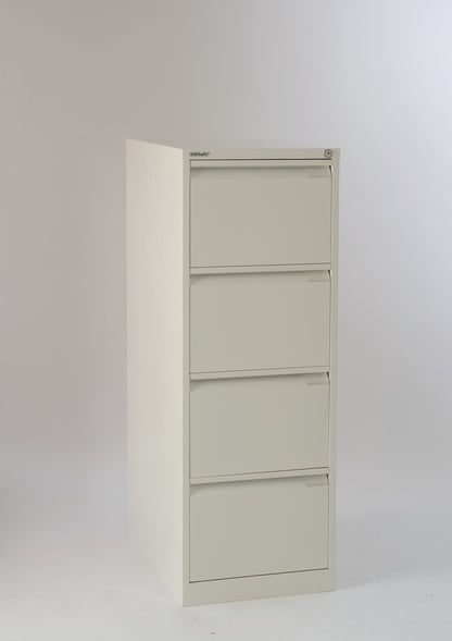 Bisley|4 Drawer|Steel|Executive Filing Cabinet|470x622x1321 |Chalk