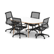 Oslo 1800mm Oval Boardroom Table With Set Of Executive Chairs