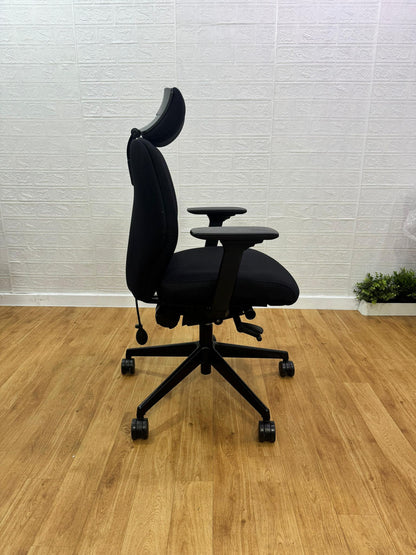 Ergonomic Super Adjustable Office Chair / Excellent Condition / Black / Posturite Chair Positiv Plus Medium Back Chair (with armrests/headrest) - Black