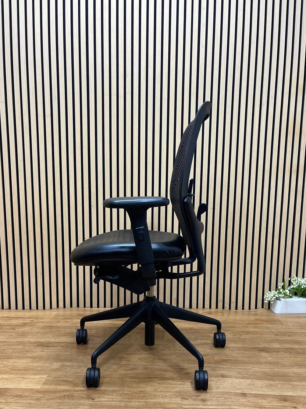 Orangebox Ara Ergonomic Office Chair Black Leather Seat | Mesh Back Task Chair UK Delivery