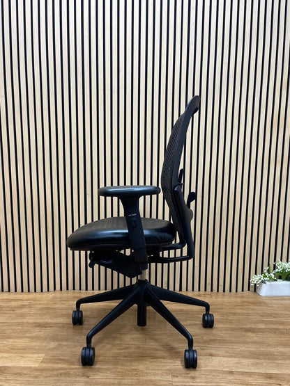 Orangebox Ara Ergonomic Office Chair Black Leather Seat | Mesh Back Task Chair UK Delivery
