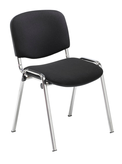 Club Multipurpose Stacking Chair|Fabric|Black-Chrome