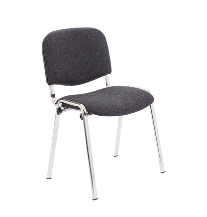 Club Multipurpose Stacking Chair|Fabric|Charcoal-Chrome