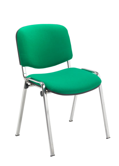 Club Multipurpose Stacking Chair|Fabric|Green-Chrome