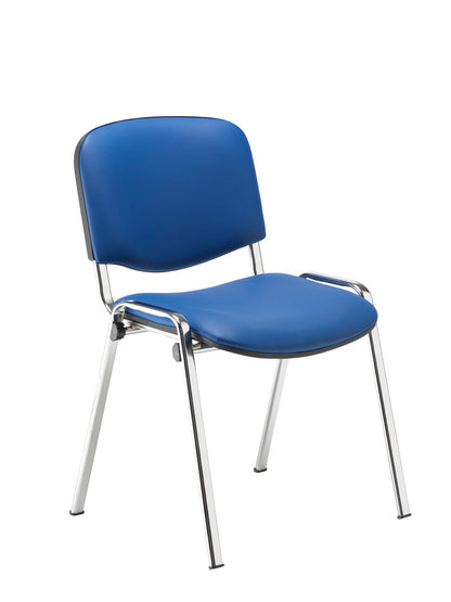 Club Multipurpose Stacking Chair|PU|Blue-Chrome