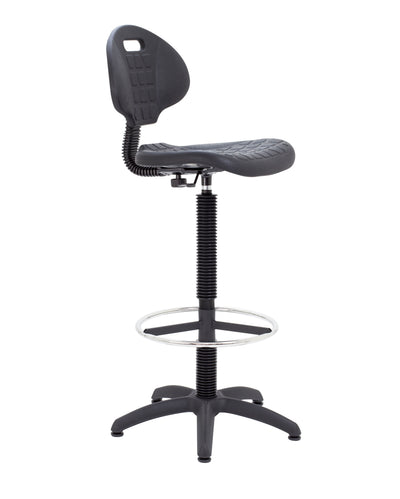 Factory Chair With Draughtsman Kit|Static Foot Ring|Black