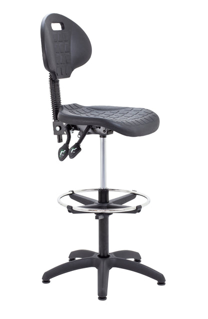 Factory Chair 2 Lever With Draughtsman Kit|Adjustable Foot Ring|Black