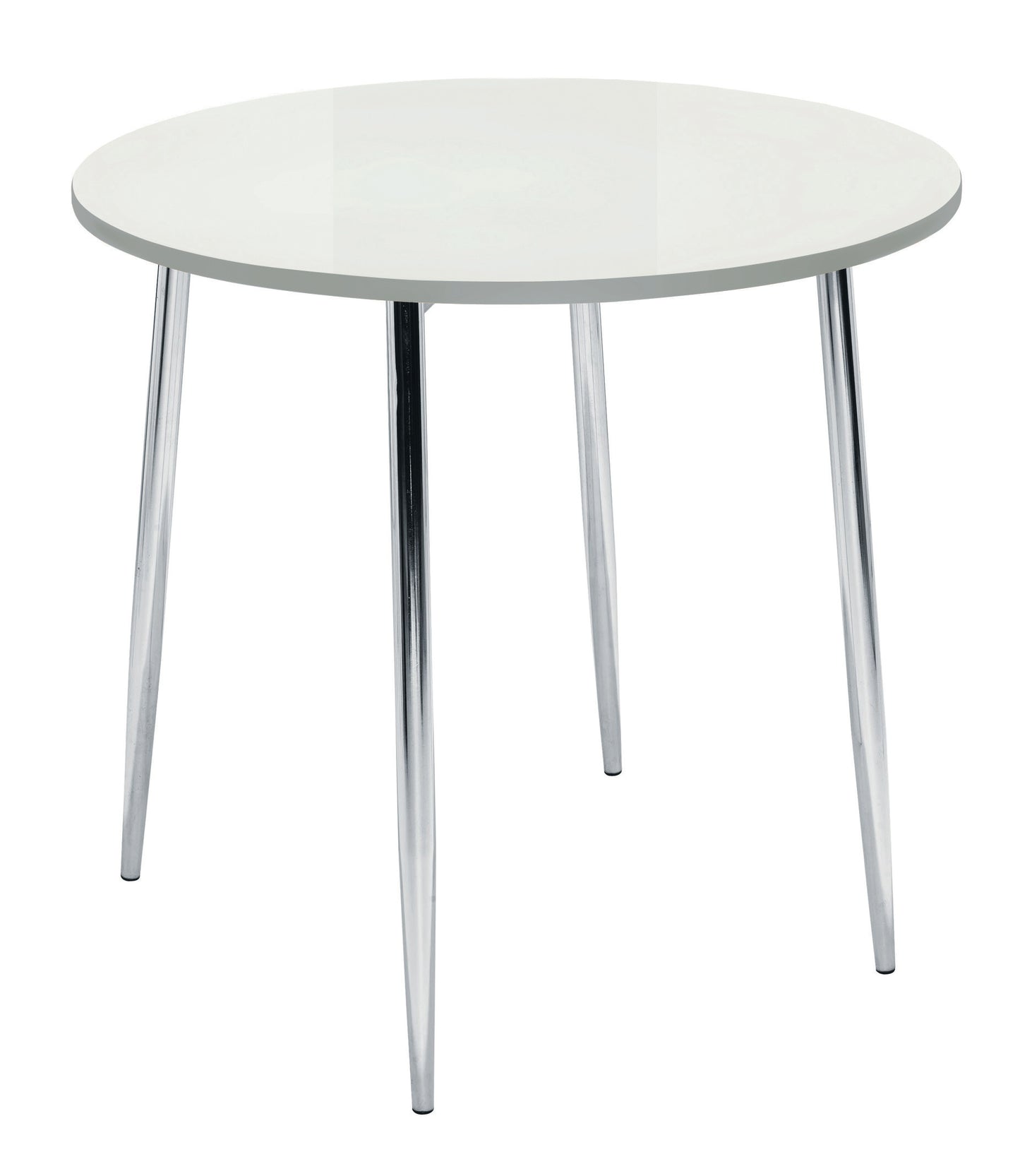 Ellipse Four Leg|Round|Bistro Table|800 Diameter|White-Chrome