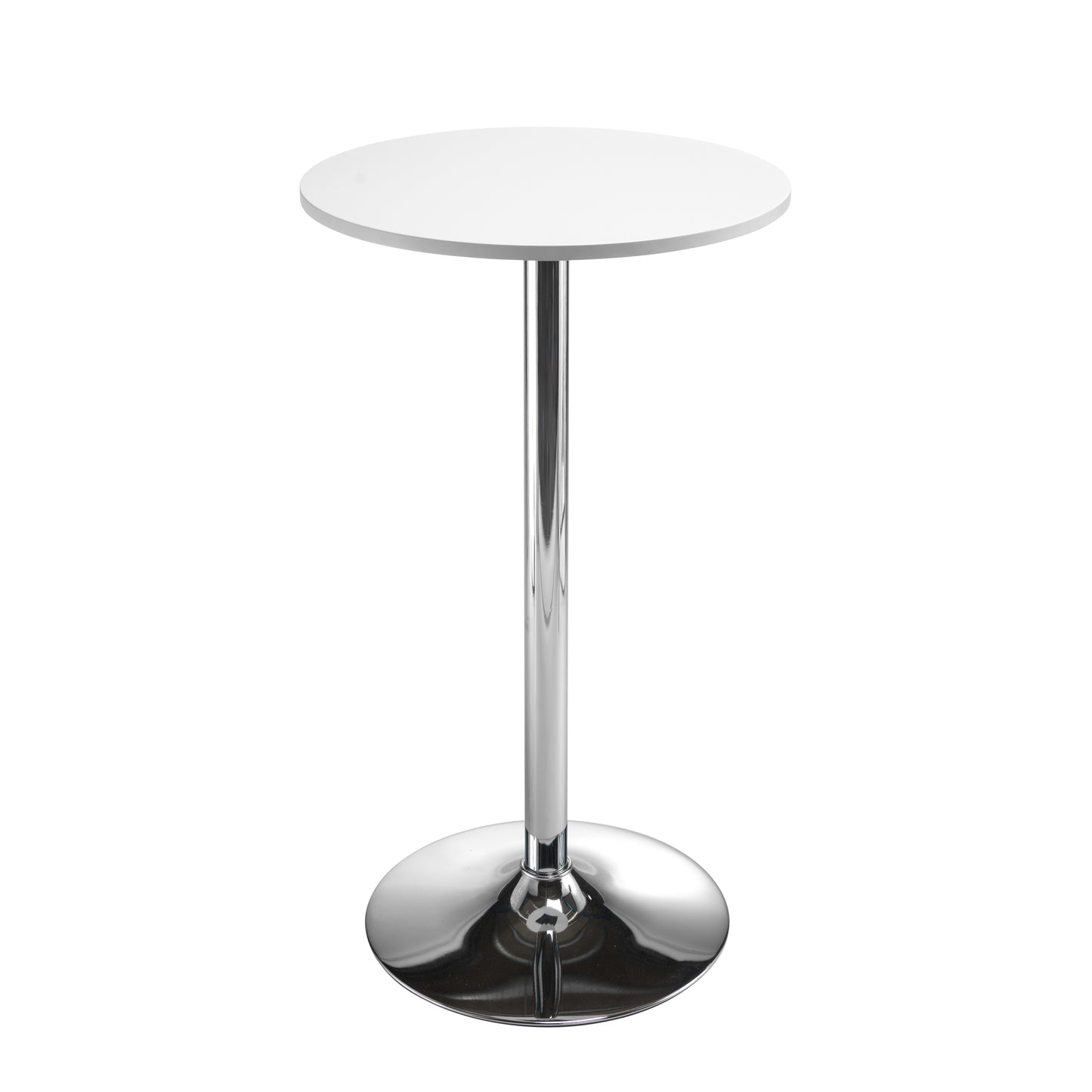 Astral Trumpet Base|Round|Bistro High Table|600 Diameter|White-Chrome