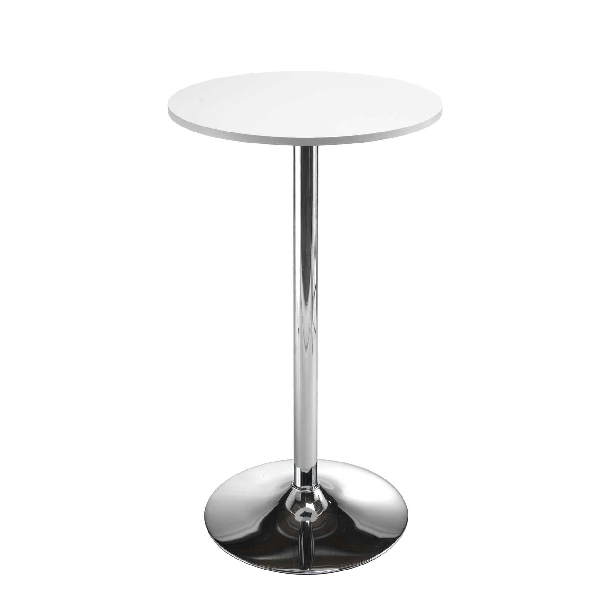 Astral Trumpet Base|Round|Bistro High Table|600 Diameter|White-Chrome