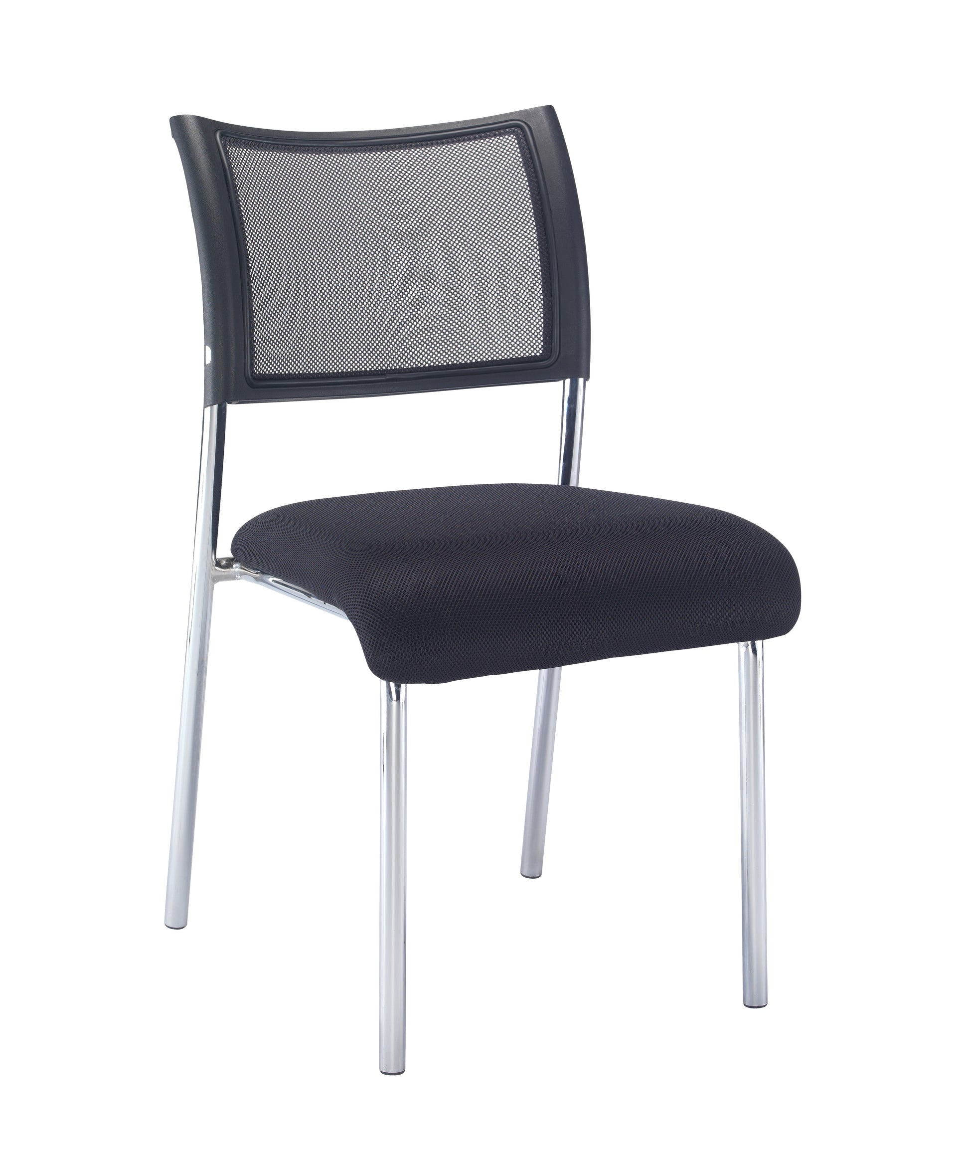 Jupiter Mesh Back Visitor Side Chair|Black|Chrome