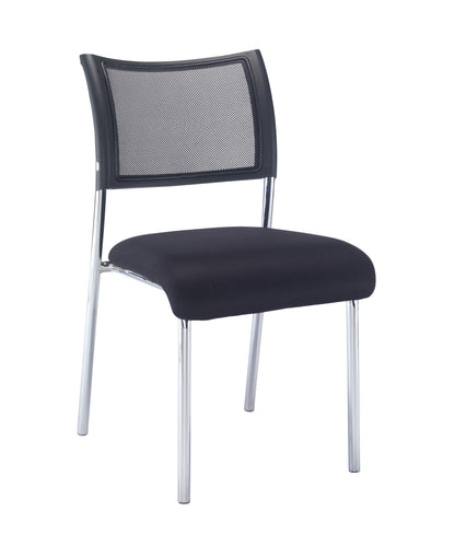 Jupiter Mesh Back Visitor Side Chair|Black|Chrome