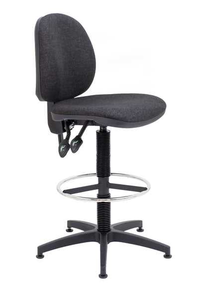 Concept Mid Back Chair with Fixed Draughtsman Kit|Charcoal