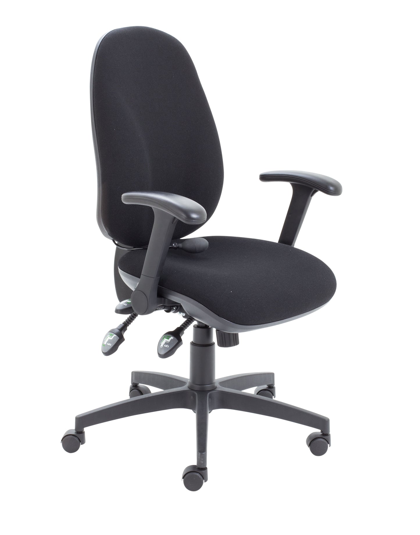 Maxi Ergo Chair With Lumbar Pump with Folding Arms|Black