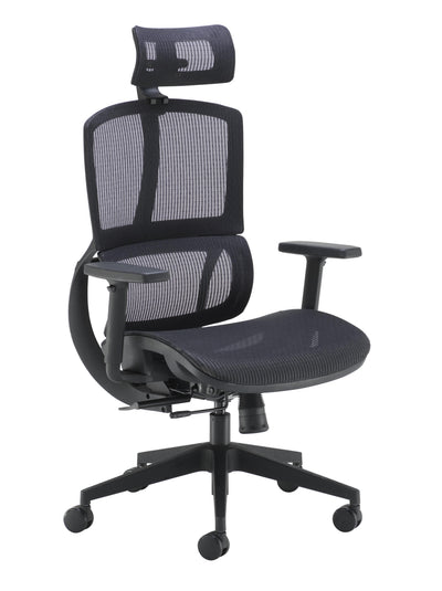 Alto High Mesh Back Task Chair with Adjustable Arms|Black