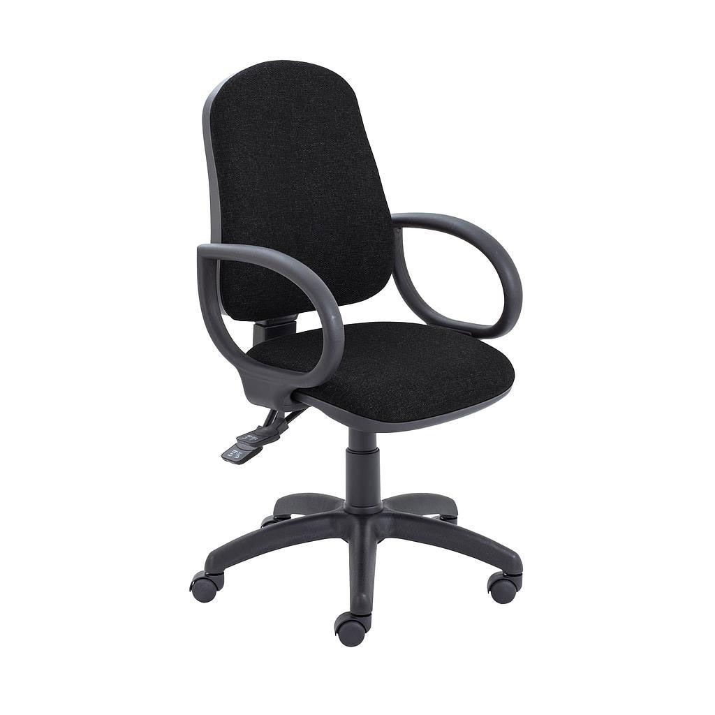 Calypso 2 Deluxe Chair With Fixed Arms|Black Pu