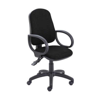 Calypso 2 Deluxe Chair With Fixed Arms|Black Pu