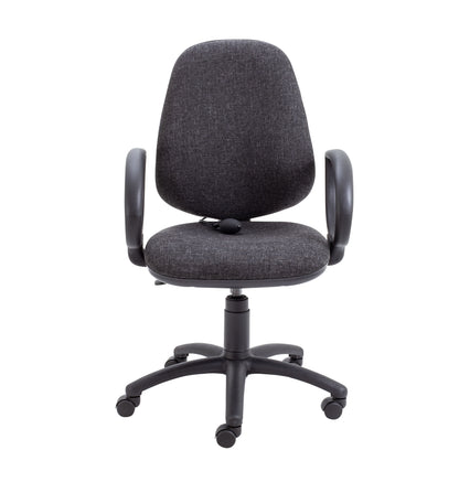 Calypso Ergo 2 Lever Office Chair With Lumbar Pump And Fixed Arms|Charcoal