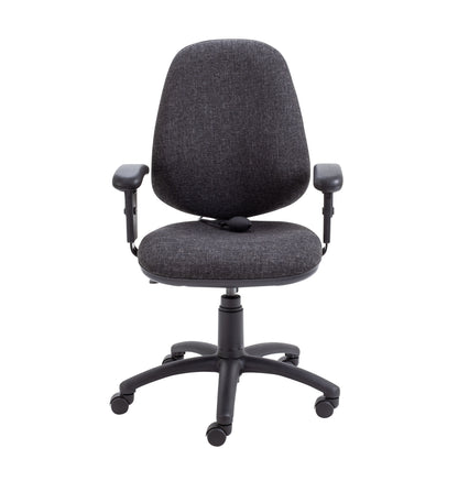 Calypso Ergo 2 Lever Office Chair With Lumbar Pump And Adjustable Arms|Charcoal
