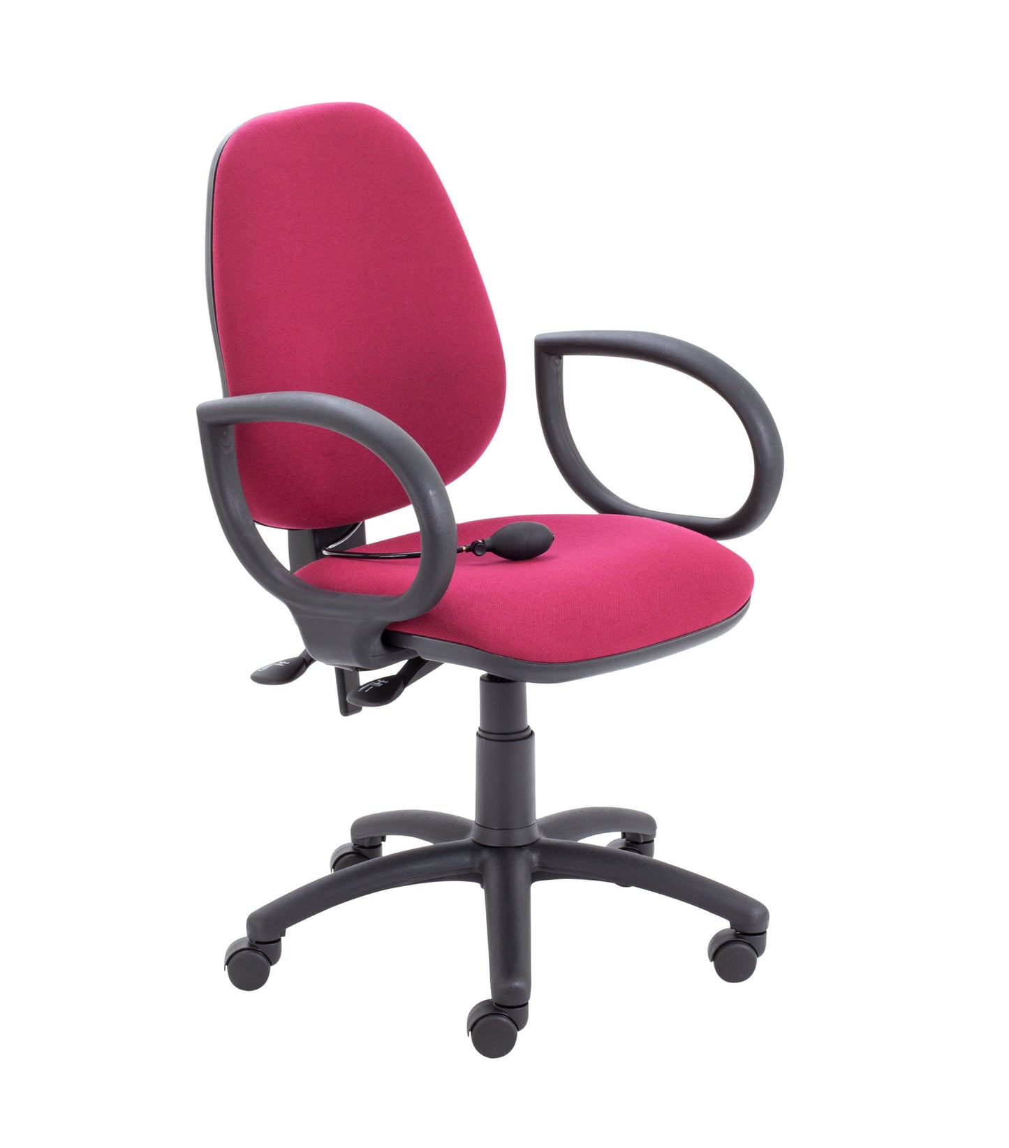Calypso Ergo 2 Lever Office Chair With Lumbar Pump And Fixed Arms|Claret