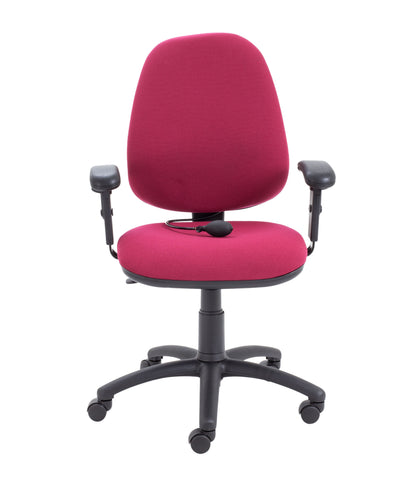Calypso Ergo 2 Lever Office Chair With Lumbar Pump And Adjustable Arms|Claret