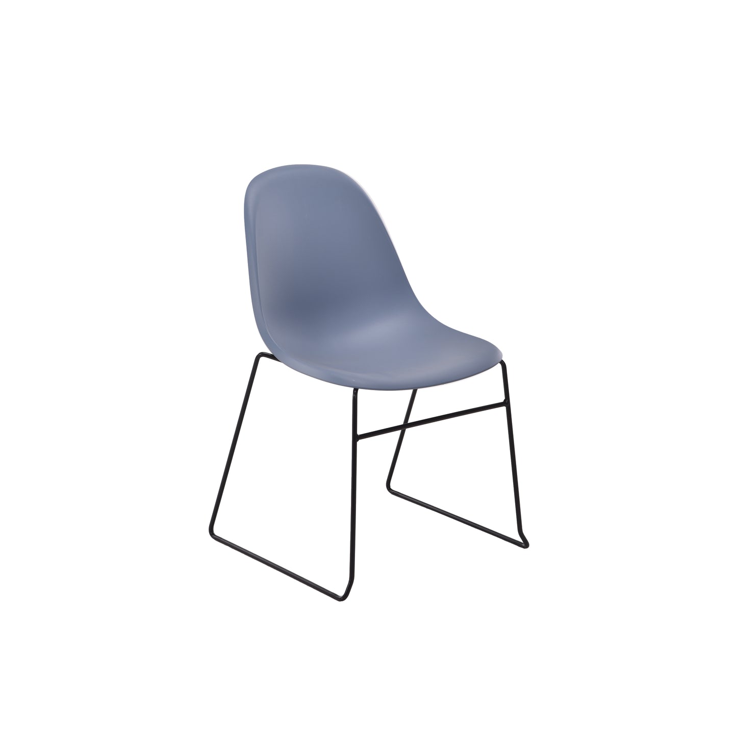 Lizzie Skid Chair |Steel Blue