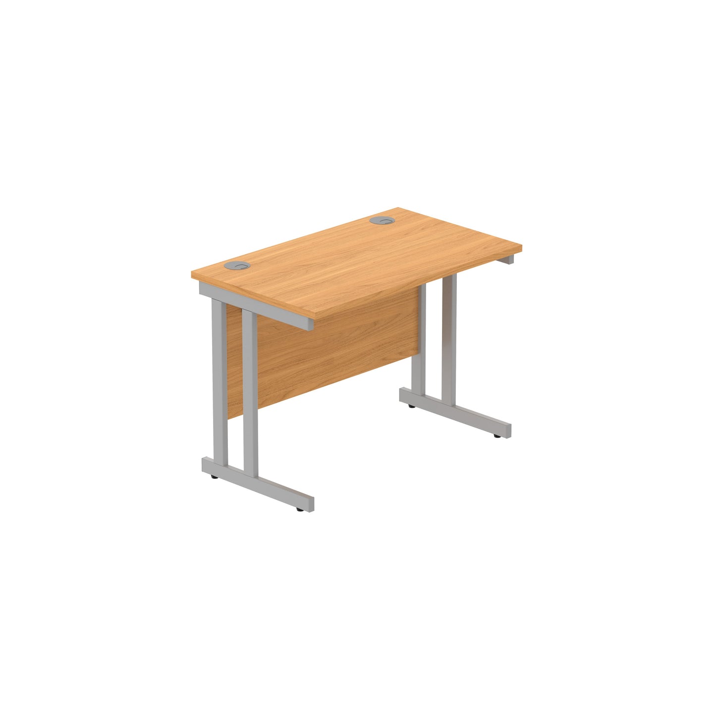 Core|Double Upright|Rectangular Desk (FSC)|1000x600|Norwegian Beech-Silver