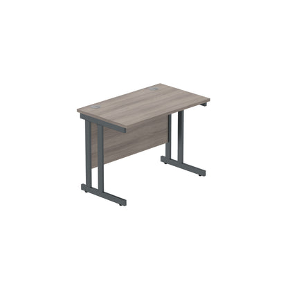 Core|Double Upright|Rectangular Desk (FSC)|1000x600|Alaskan Grey Oak-Graphite