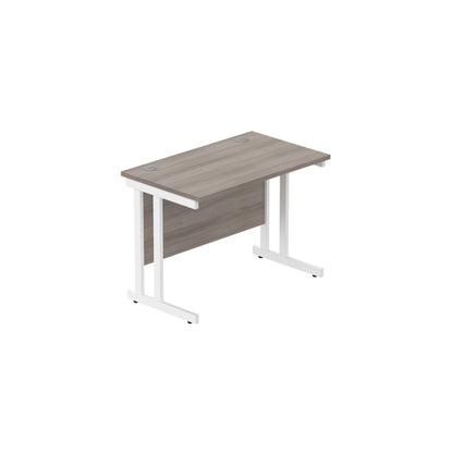 Core|Double Upright|Rectangular Desk (FSC)|1000x600|Alaskan Grey Oak-White