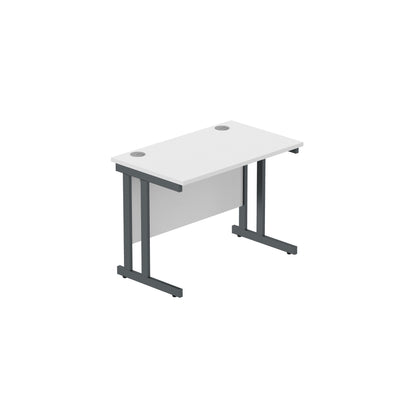 Core|Double Upright|Rectangular Desk (FSC)|1000x600|Arctic White-Graphite