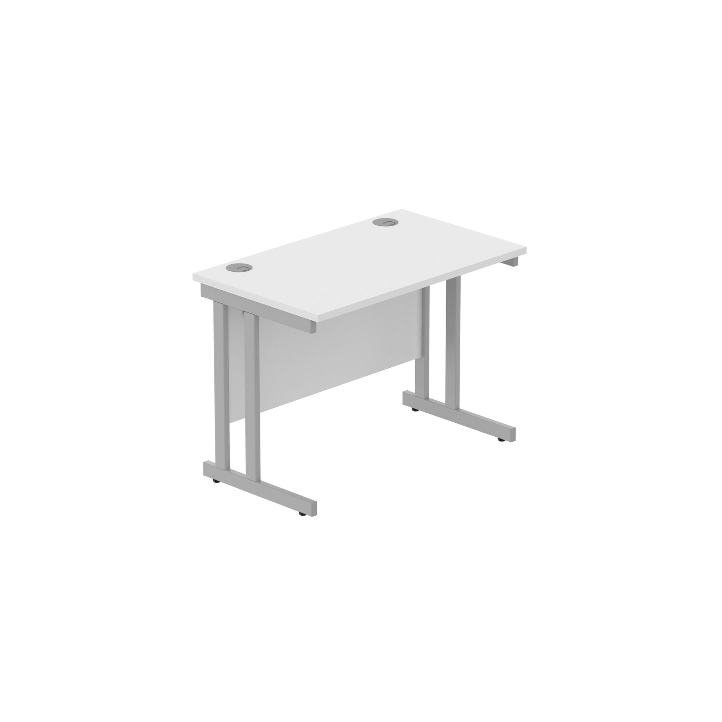Core|Double Upright|Rectangular Desk (FSC)|1000x600|Arctic White-Silver